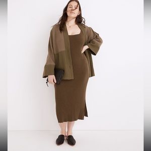 MADEWELL green knitted midi dress